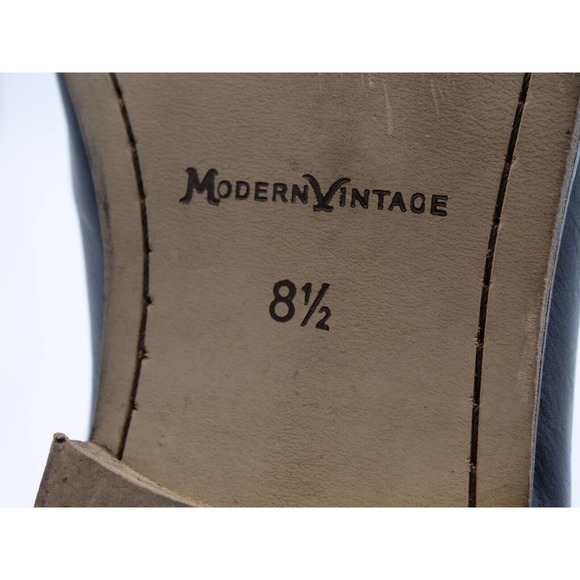 Modern Vintage Mens 8.5 Oxfords Black Leather Suede Derby Plain Toe Casual Dress - Picture 10 of 11